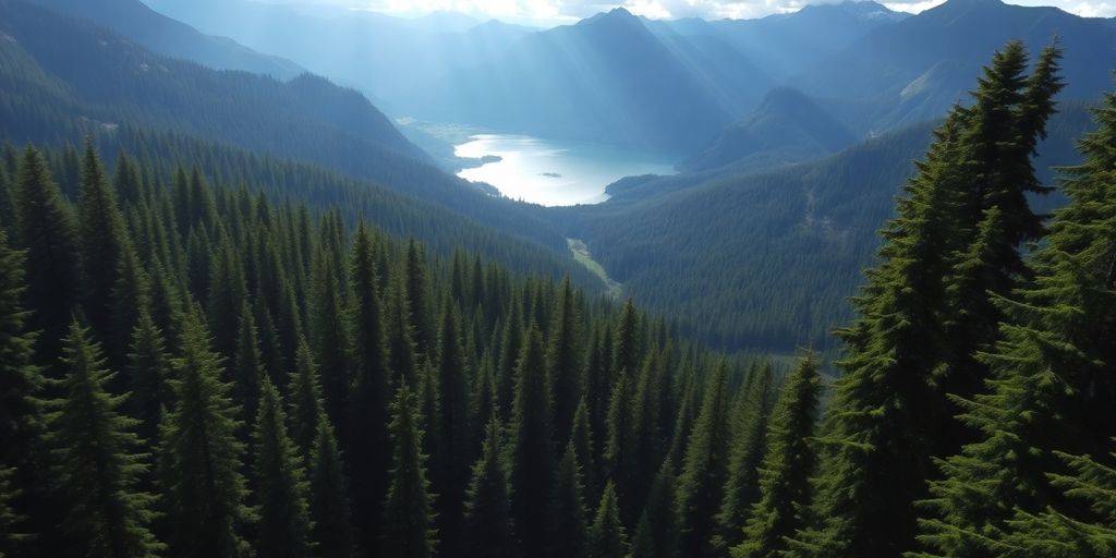 Lush forests and mountains in Olympic National Park.