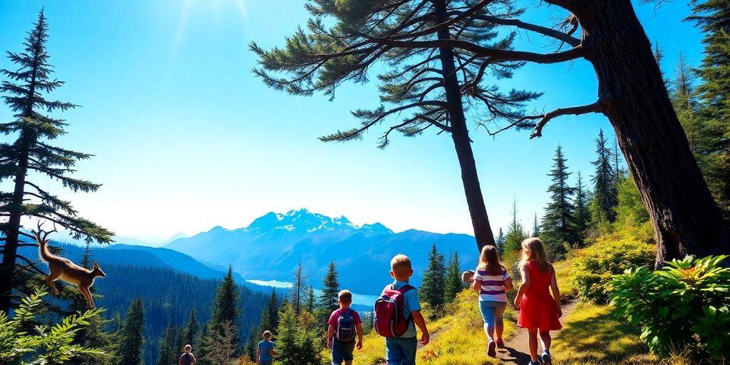 Families enjoying nature in Olympic National Park.