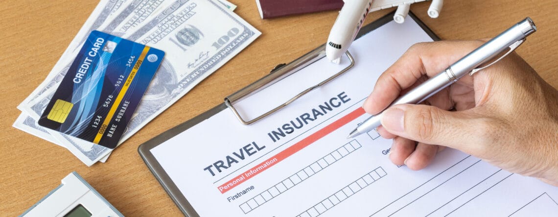 Travel insurance form with model and policy document